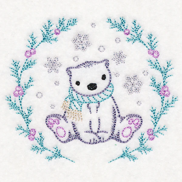 Winter Woodland Wreath - Polar Bear (Vintage) - Image 4