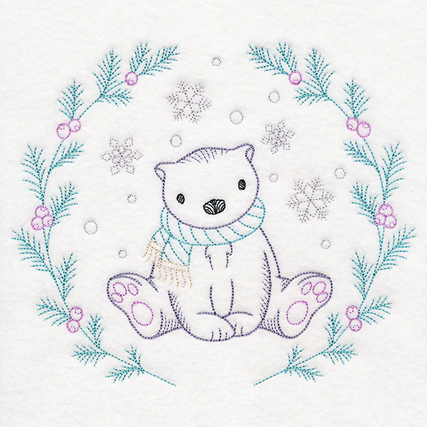 Winter Woodland Wreath - Polar Bear (Vintage) - Image 5