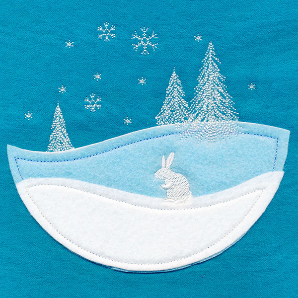 Wintertide Bunny Scene (Applique) - Image 3
