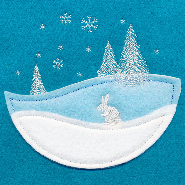 Wintertide Bunny Scene (Applique) - Image 5