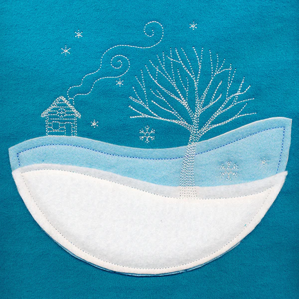 Wintertide Cabin Scene (Applique) - Image 2