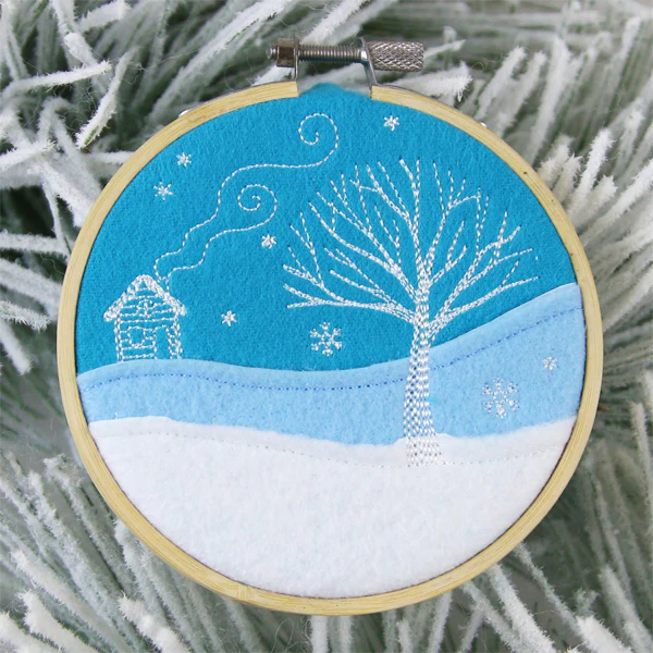 Wintertide Cabin Scene (Applique) - Image 4
