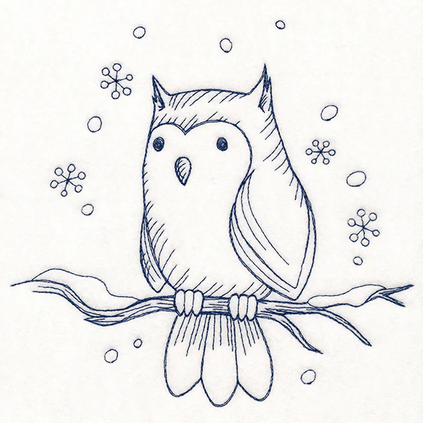Wintertide Owl Etching
