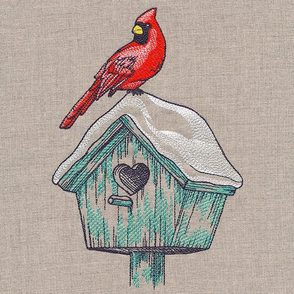 Wintertime Birdhouse and Cardinal - Image 4