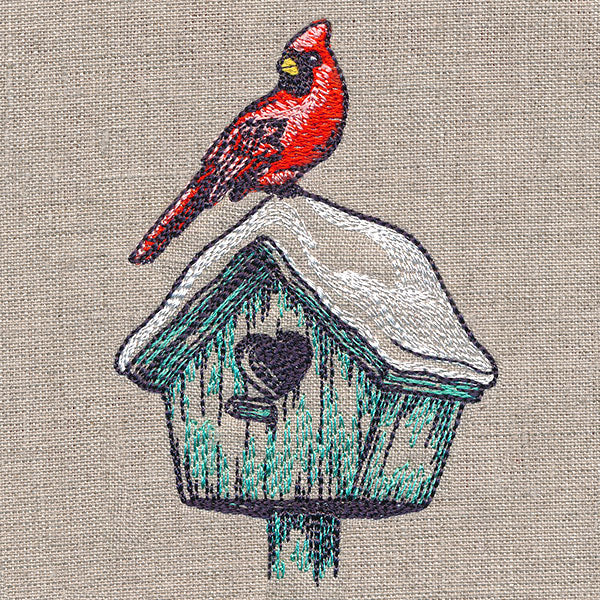 Wintertime Birdhouse and Cardinal - Image 6