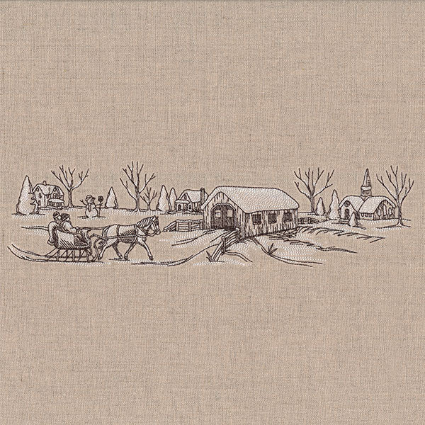 Wintertime Village Etching Border - Image 5