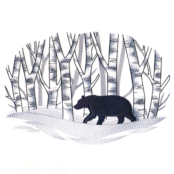 Wintry Birch Bear Scene - Image 5