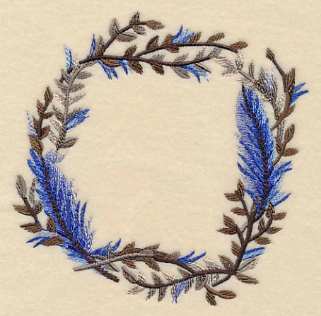 Wintry Feather Wreath in Watercolor - Image 3