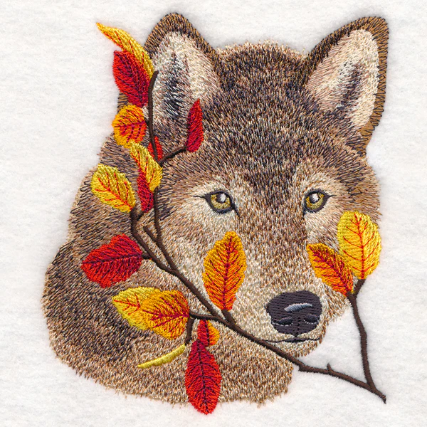 Wolf in Autumn Leaves - Image 3