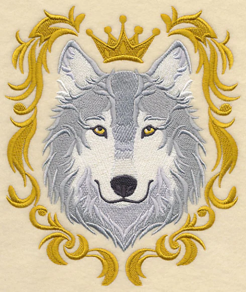 Wolf with Baroque Crown and Frame
