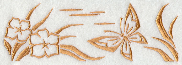 Woodcut Butterfly Border