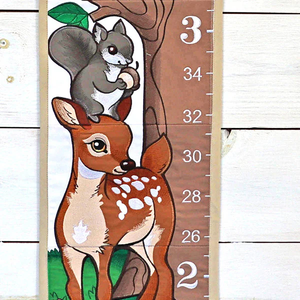 Woodland Animals Growth Chart (Applique) - Image 4