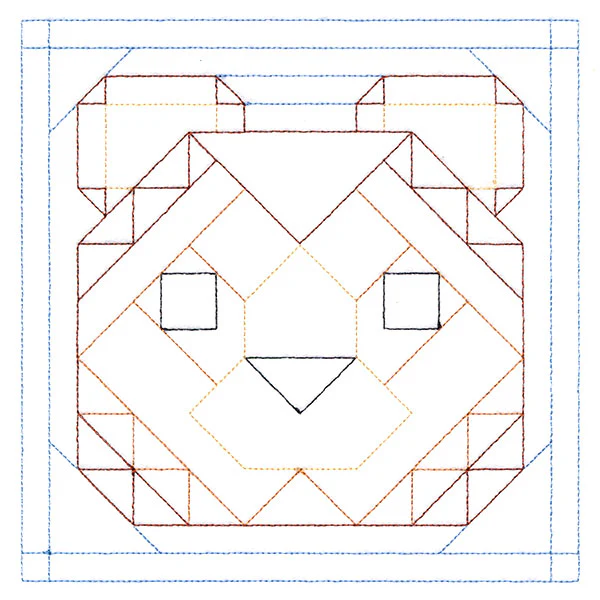 Woodland Animals Quilting - Bear (Double Run) - Image 2