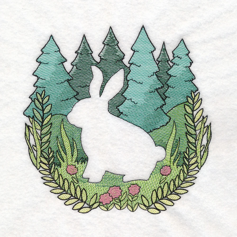 Woodland Bunny Silhouette (Embossed) - Image 3