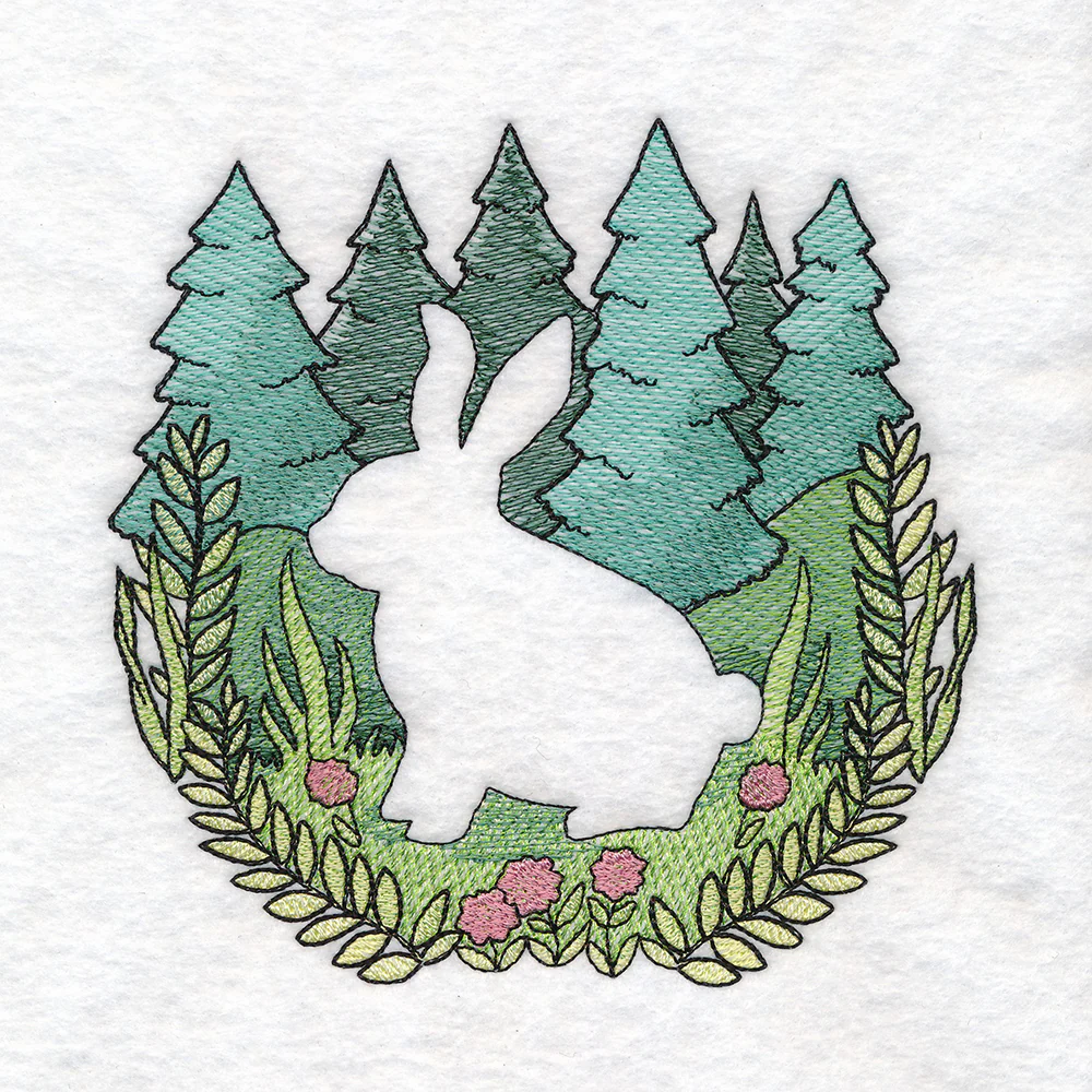Woodland Bunny Silhouette (Embossed) - Image 4