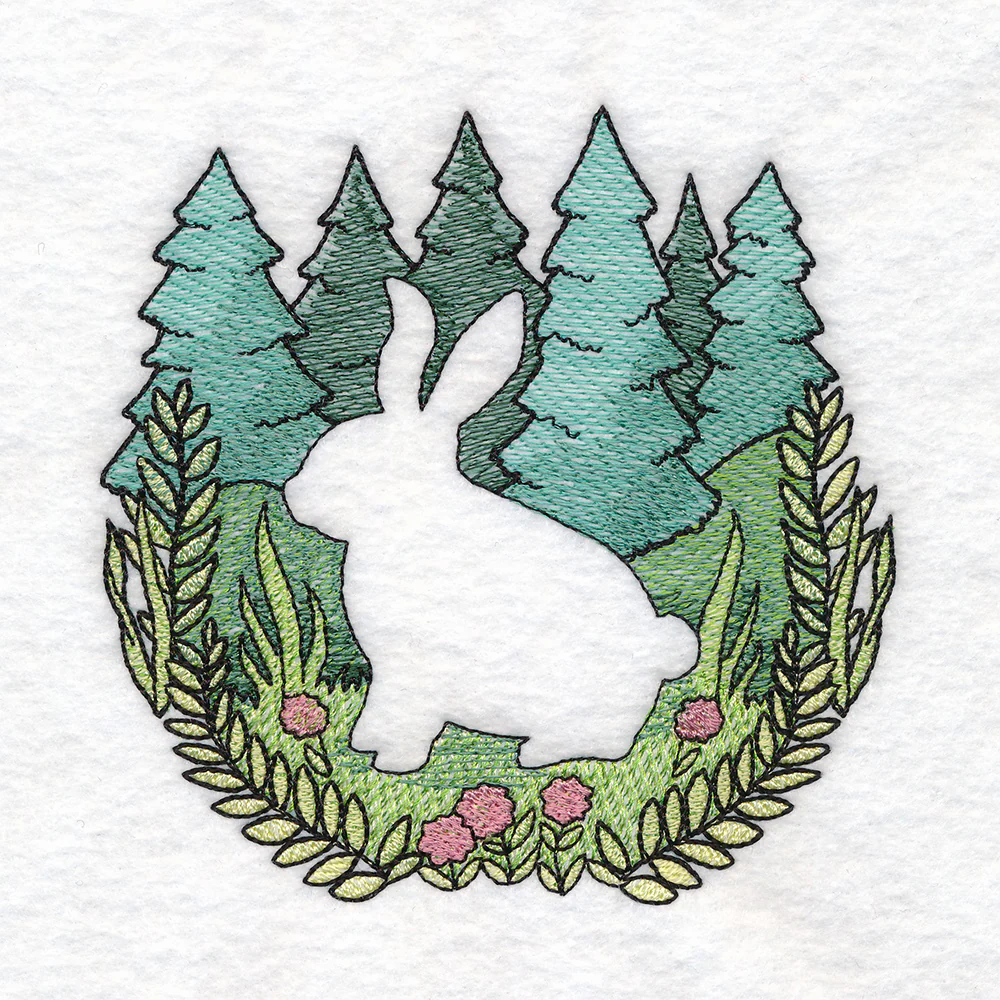 Woodland Bunny Silhouette (Embossed) - Image 5