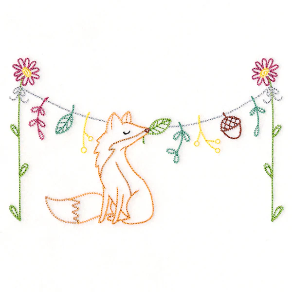 Woodland Clothesline with Fox (Vintage) - Image 2