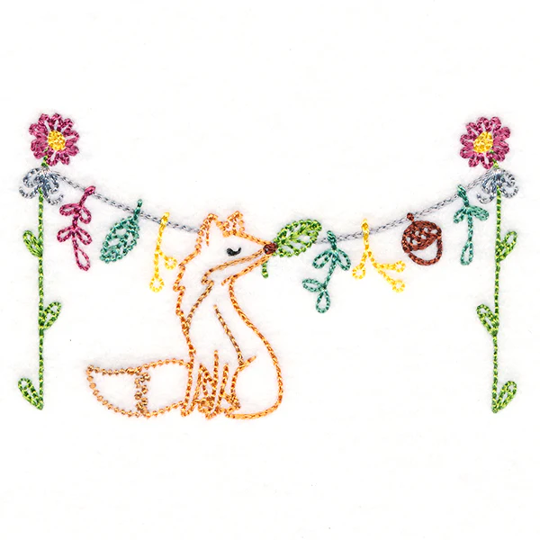 Woodland Clothesline with Fox (Vintage) - Image 3