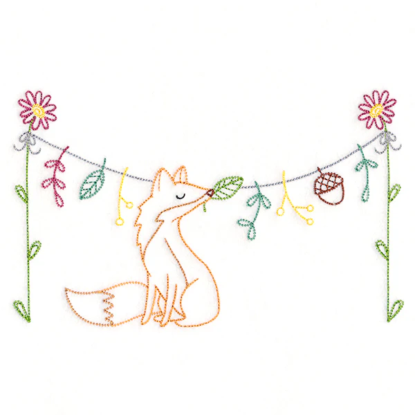 Woodland Clothesline with Fox (Vintage) - Image 4