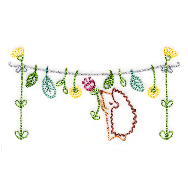 Woodland Clothesline with Hedgehog (Vintage) - Image 3