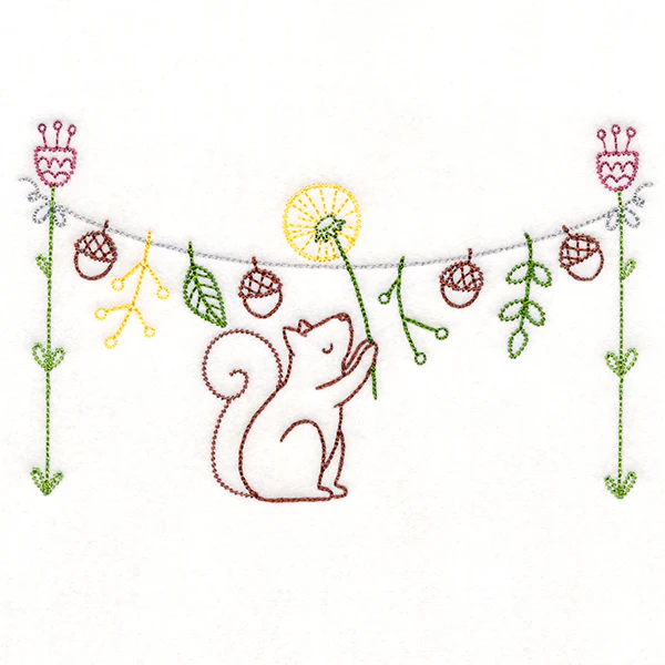 Woodland Clothesline with Squirrel (Vintage) - Image 2