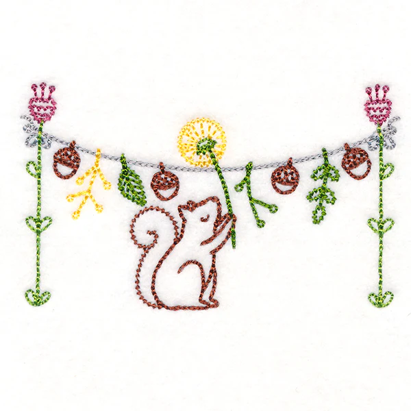Woodland Clothesline with Squirrel (Vintage) - Image 3