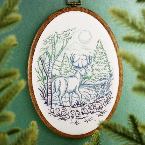 Woodland Deer Scene Etching - Image 4