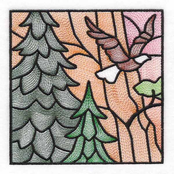 Woodland Escape Stained Glass Scene - Bald Eagle - Image 7