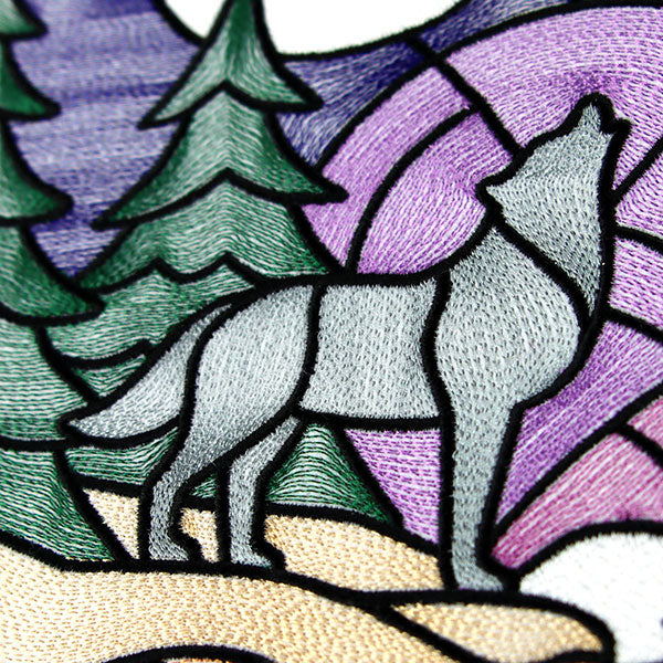 Woodland Escape Stained Glass Scene - Howling Wolf - Image 15