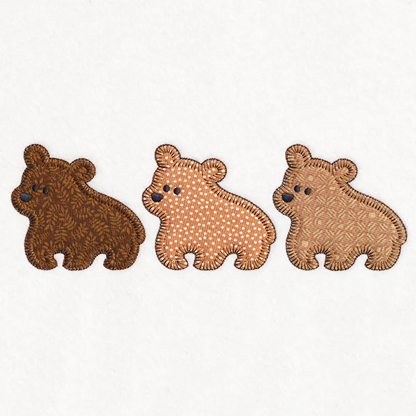 Woodland Friends Trio - Bears (Heirloom Applique) - Image 2