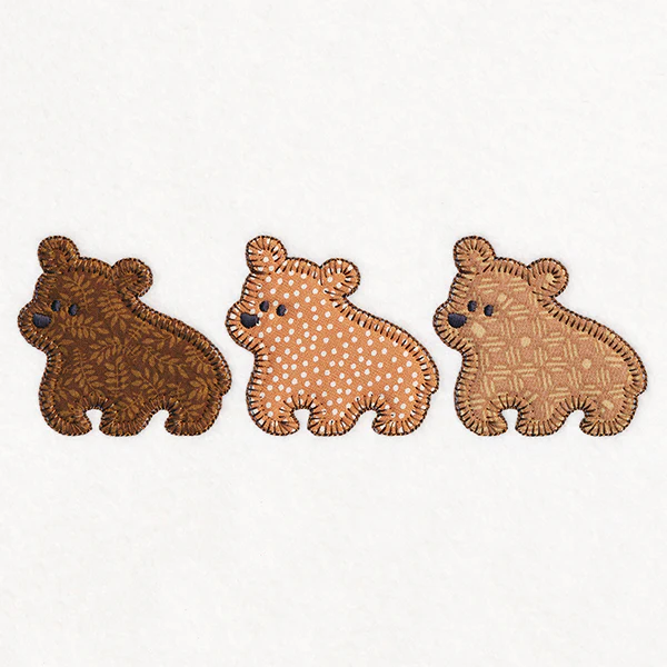 Woodland Friends Trio - Bears (Heirloom Applique) - Image 3