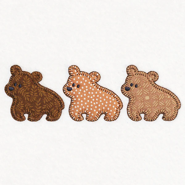 Woodland Friends Trio - Bears (Heirloom Applique) - Image 4