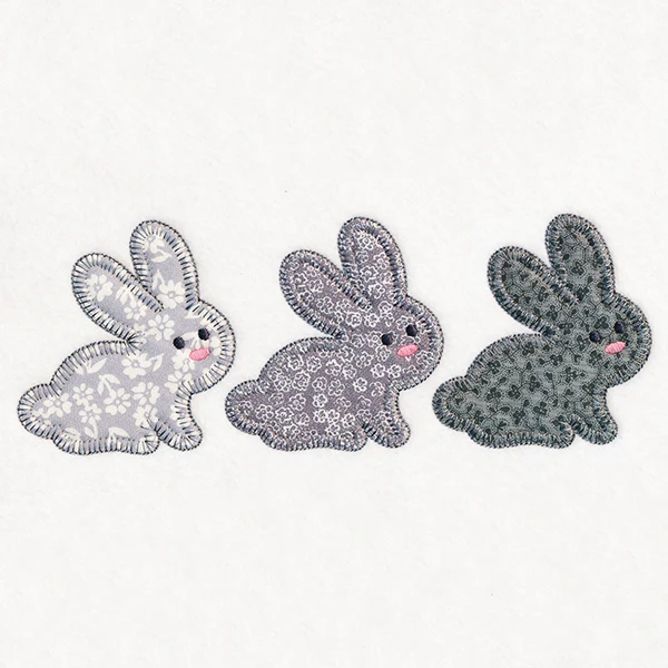 Woodland Friends Trio - Bunnies (Heirloom Applique) - Image 2