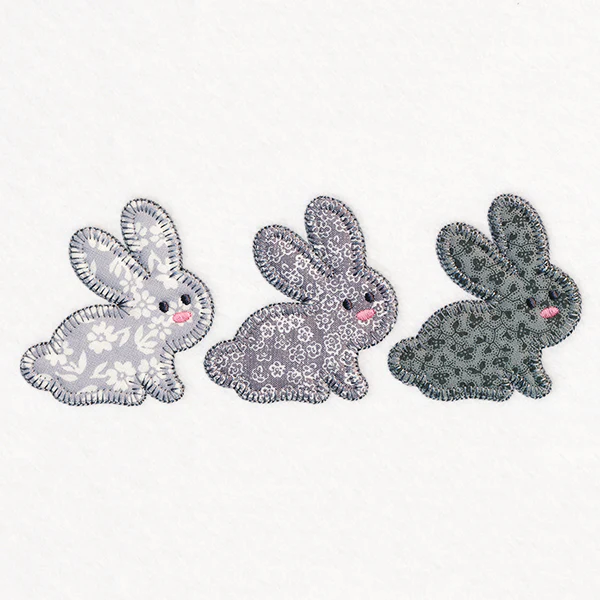 Woodland Friends Trio - Bunnies (Heirloom Applique) - Image 3