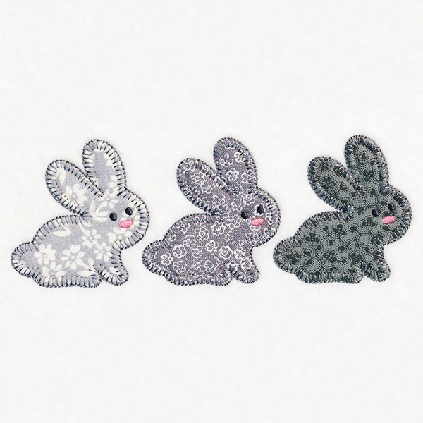 Woodland Friends Trio - Bunnies (Heirloom Applique) - Image 4