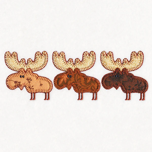 Woodland Friends Trio - Moose (Heirloom Applique) - Image 4
