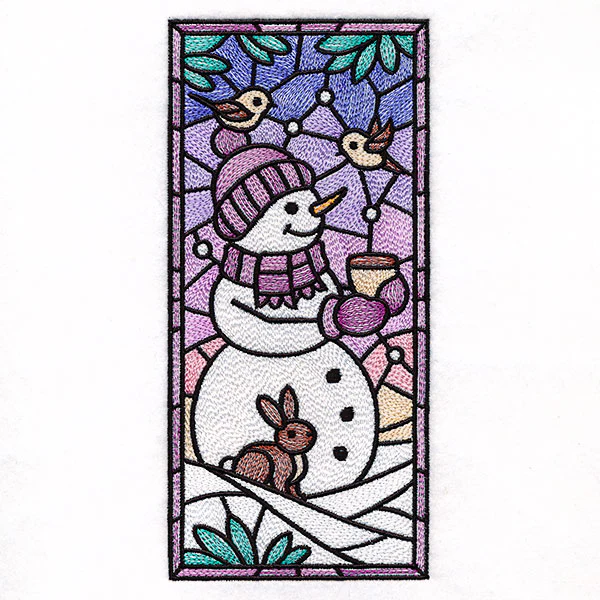 Woodland Snowman Stained Glass Panel 1 - Image 5