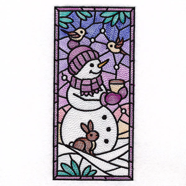 Woodland Snowman Stained Glass Panel 1 - Image 7