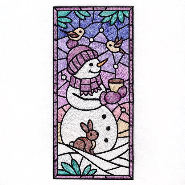 Woodland Snowman Stained Glass Panel 1 - Image 9