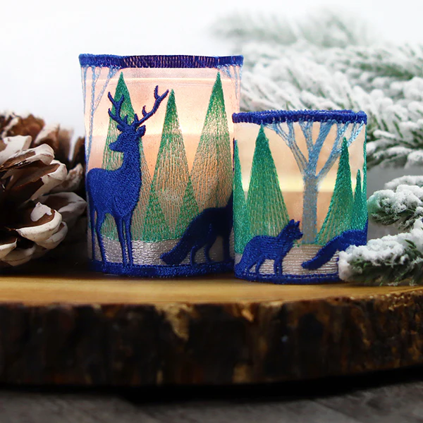 Woodland Winter Scene Votive Wrap (Organza) - Image 8
