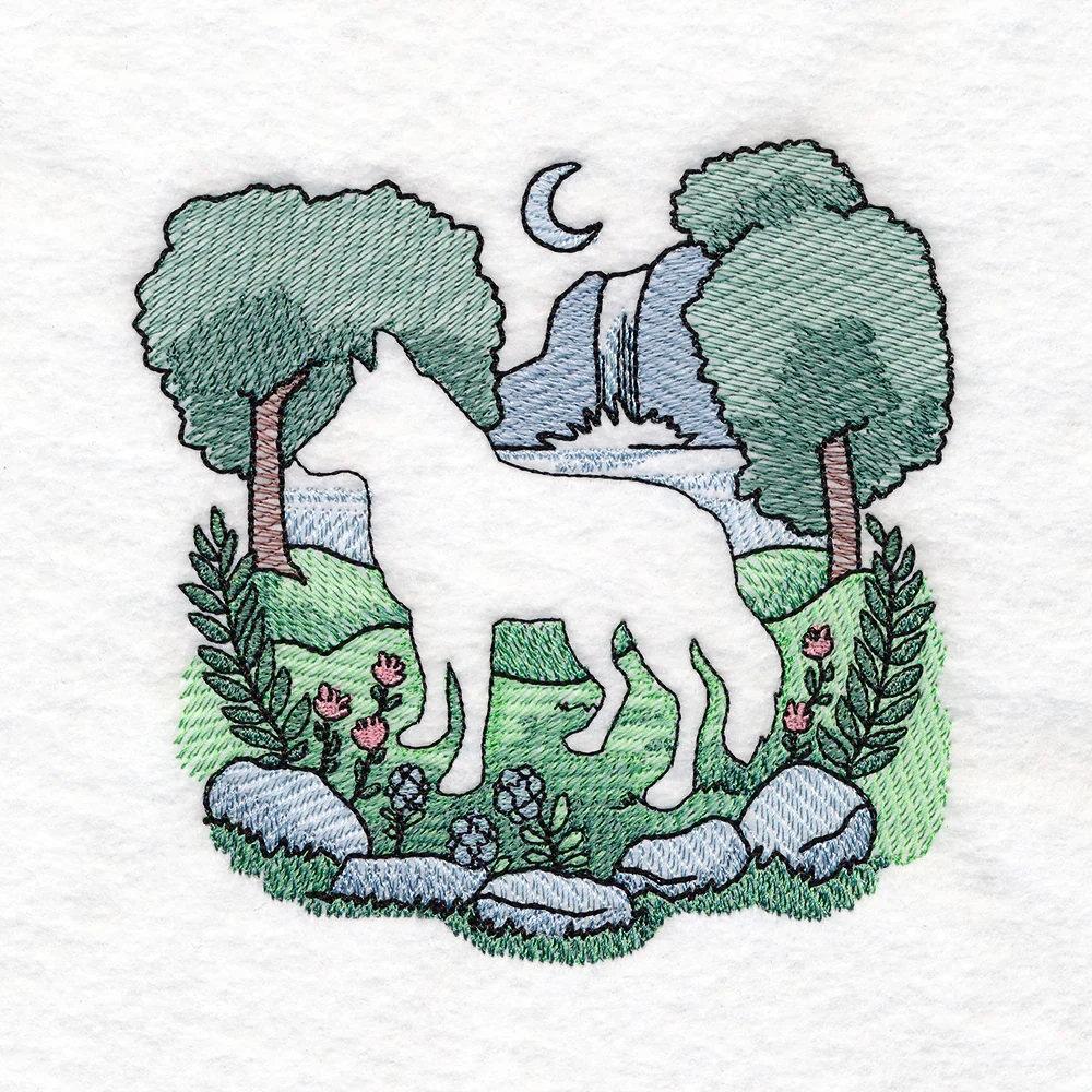 Woodland Wolf Silhouette (Embossed) - Image 5