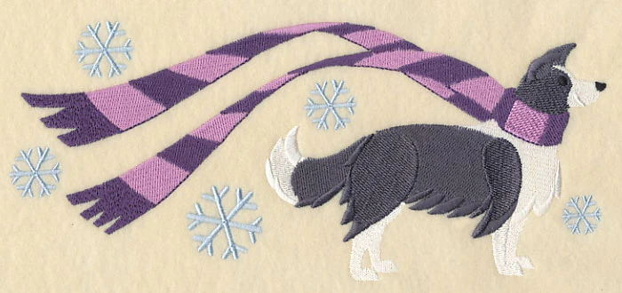 Wrapped Up In Winter Border Collie - Image 2