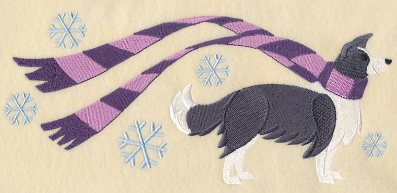 Wrapped Up In Winter Border Collie - Image 5