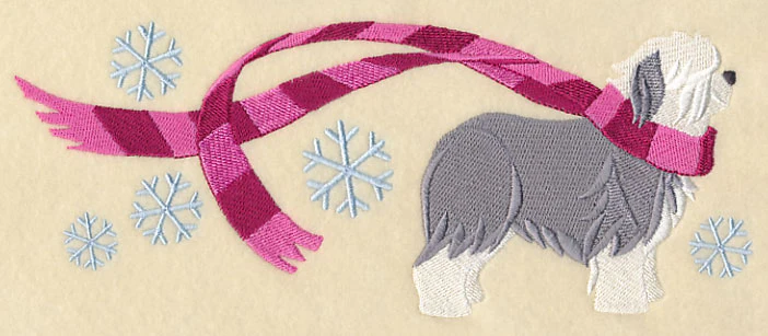 Wrapped Up In Winter Old English Sheepdog - Image 2
