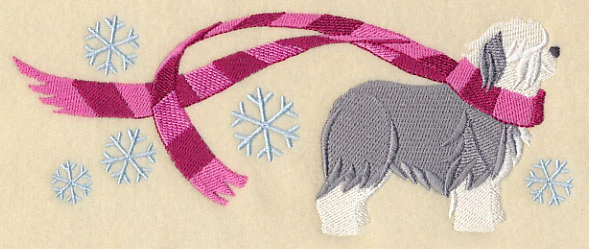 Wrapped Up In Winter Old English Sheepdog - Image 3