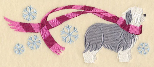 Wrapped Up In Winter Old English Sheepdog - Image 4