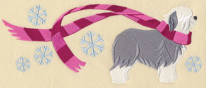 Wrapped Up In Winter Old English Sheepdog - Image 5