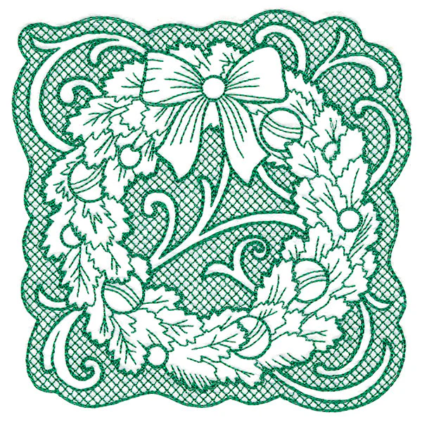 Wreath of Christmas Square (Trapunto) - Image 4