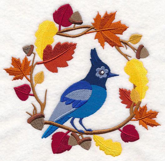 Wreathed in Autumn Blue Jay - Image 2