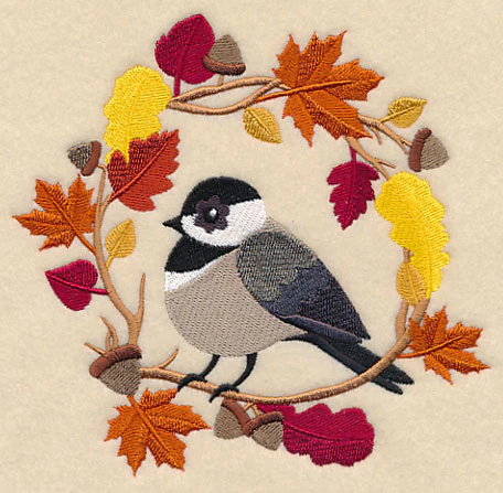 Wreathed in Autumn Chickadee - Image 3